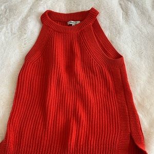 Sleeveless red madewell knit sweater size XS
